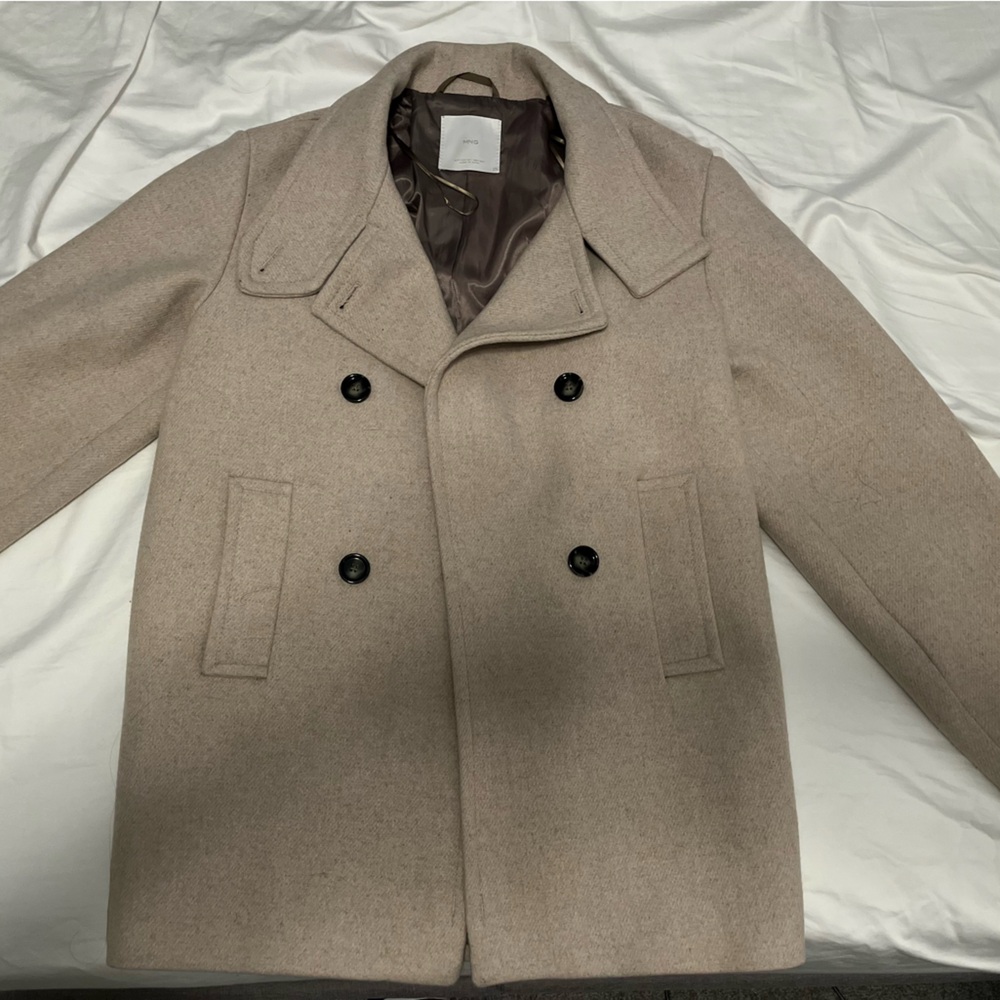Mango wool funnel neck coat